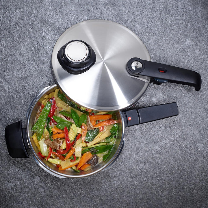 Fissler Vitavit Premium / Schnellkochtopf (3,5 L, Ø 22 cm) Edelstahl-Dampfkochtopf,4-Garstufen, inkl