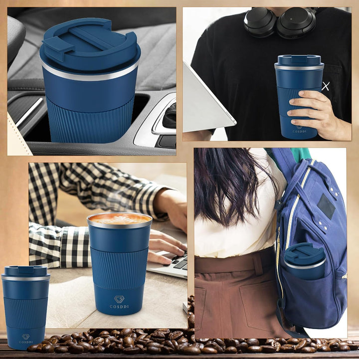 CS COSDDI Thermobecher- Isolierbecher, Edelstahl Travel Mug, 18oz/510ml Vakuum auslaufsicher Reisebe