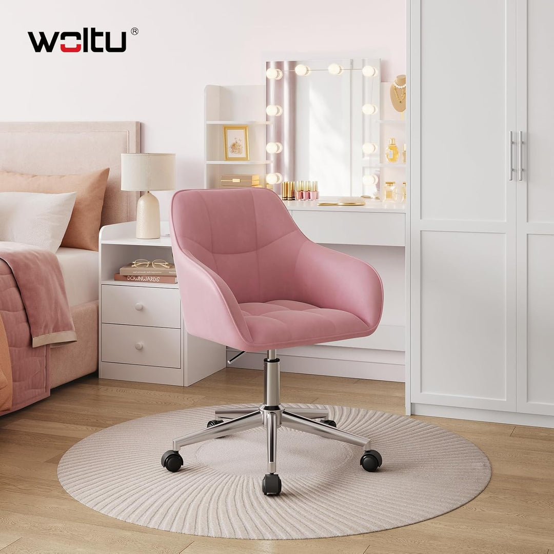 WOLTU Homeoffice Stuhl, Schreibtischstuhl, Drehstuhl, Schminkstuhl, höhenverstellbar, bis 150 kg bel