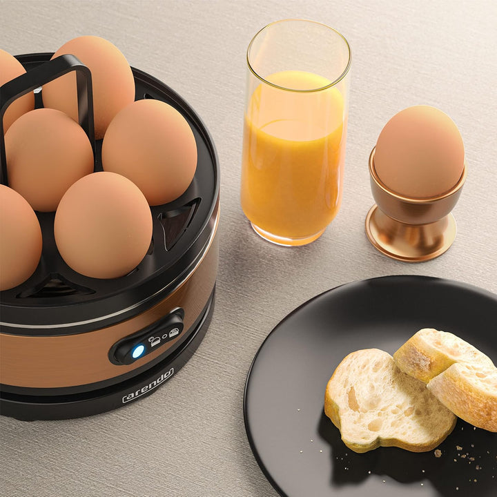 Arendo Sevencook Eierkocher 400 W – Edelstahl Design - 1-7 Eier - Egg Cooker – Kipp-Funktionsschalte