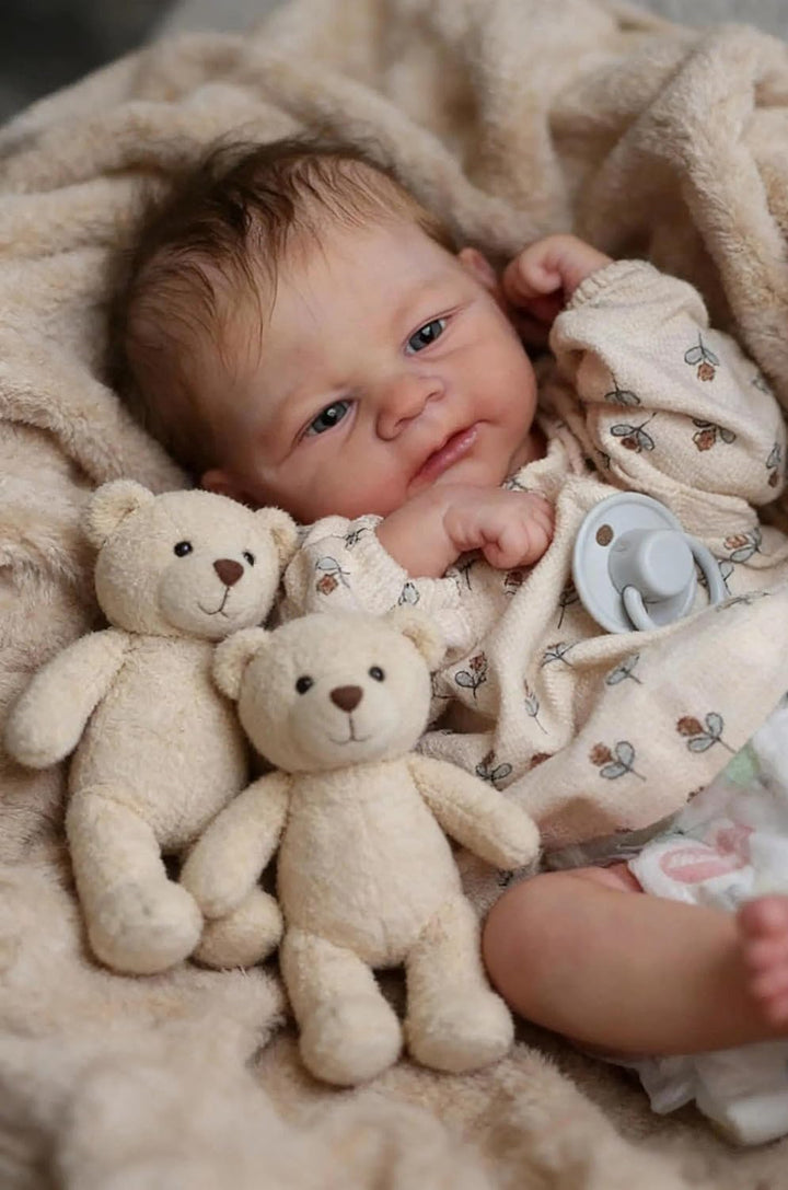 Zero pam Reborn Baby Vollsilikon Lebensecht Mädchen Augen Offen-43CM Anatomisch Korrekt Babypuppen W