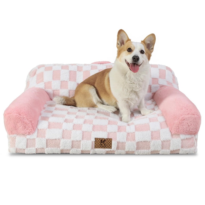 KSIIA Orthopädisches Katzenbett Flauschig 89x56cm, Abnehmbar Katzensofa Hundebett Waschbar, Hundesof