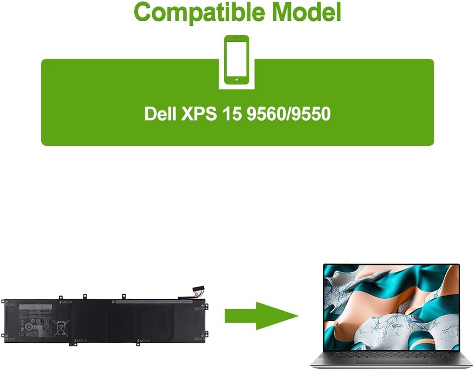SwarKing Ersatz Akku Kompatibel mit Dell XPS 15 9550 9560 9570 7590 (Modell 2019) P56F001 P56F002 Pr