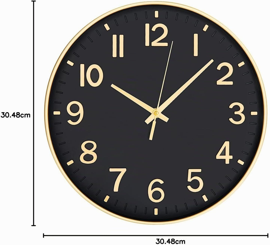 HZDHCLH 30CM Wanduhr Modern Quartz Lautlos wanduhren rund Ohne Tickgeräus DekorativeWanduhr für Wohn