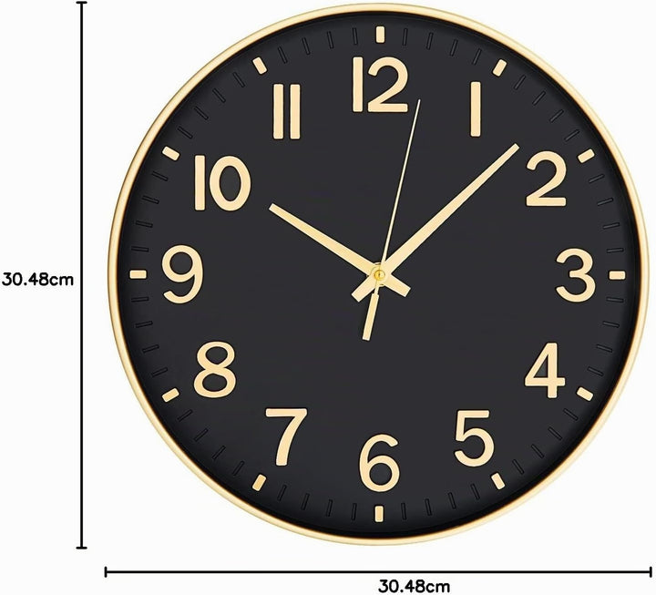 HZDHCLH 30CM Wanduhr Modern Quartz Lautlos wanduhren rund Ohne Tickgeräus DekorativeWanduhr für Wohn