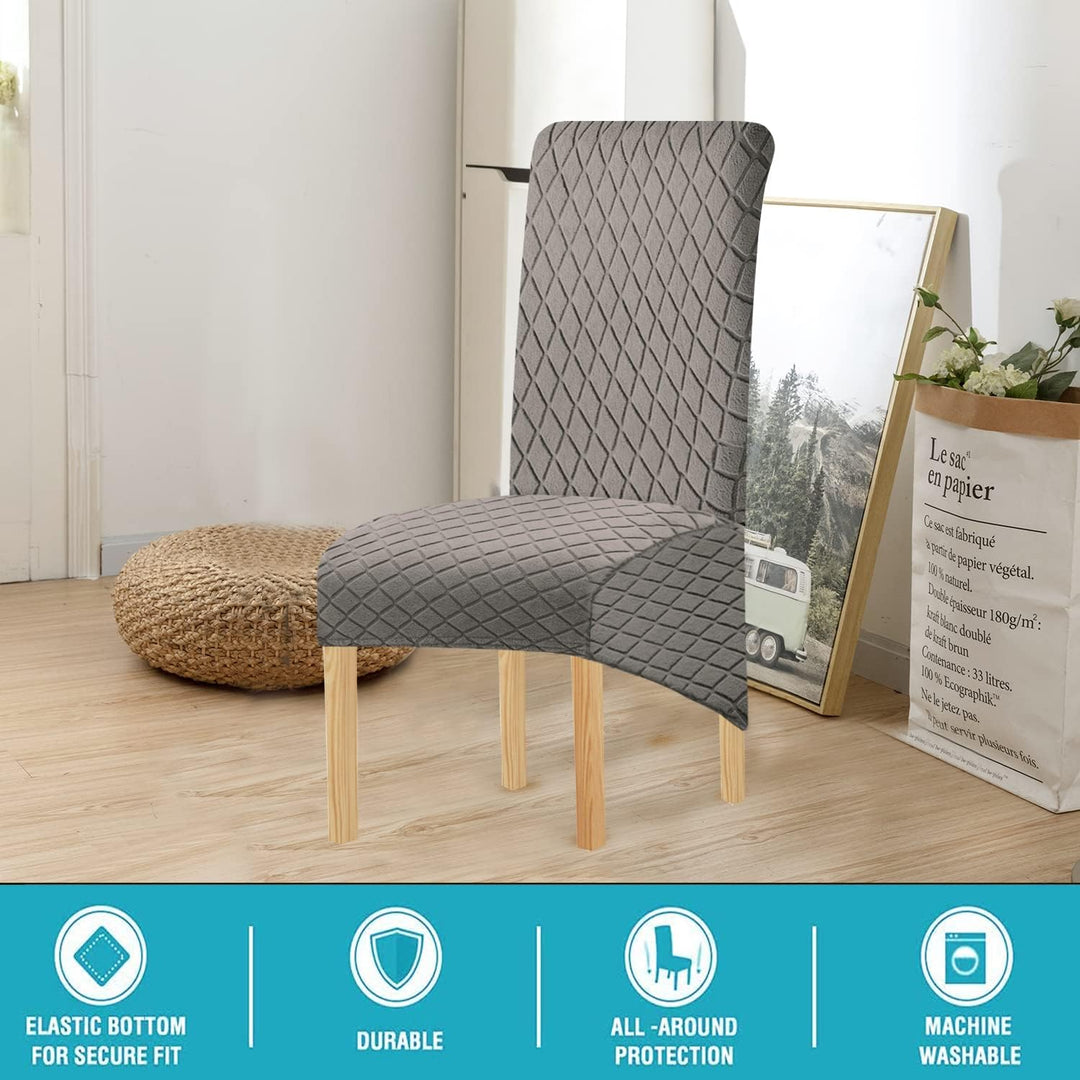 KELUINA Geometrische Jacquard Grosse Stuhlabdeckungen für Esszimmerstühle,XL Hoher Rücken Esszimmers