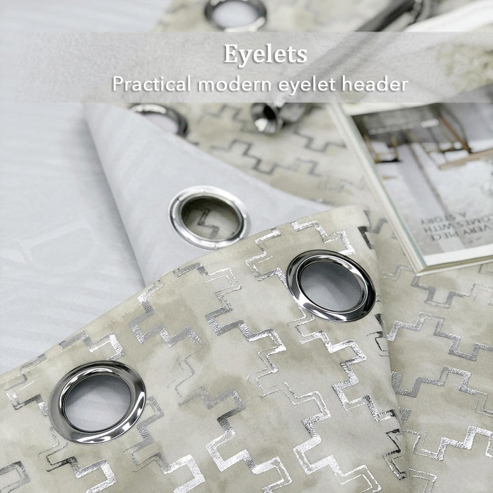 always4u 100% Blickdicht Vorhang Elegante Gardinen mit Muster Verdunkelung Schallschutz Thermogardin