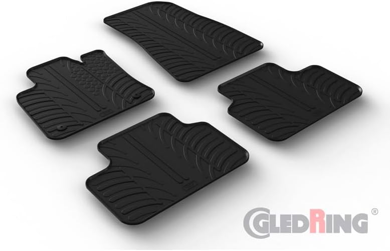 Gledring Satz Gummimatten kompatibel mit Volvo C40 Recharge 2021- (T Profil 4-teilig + Montage-Clips