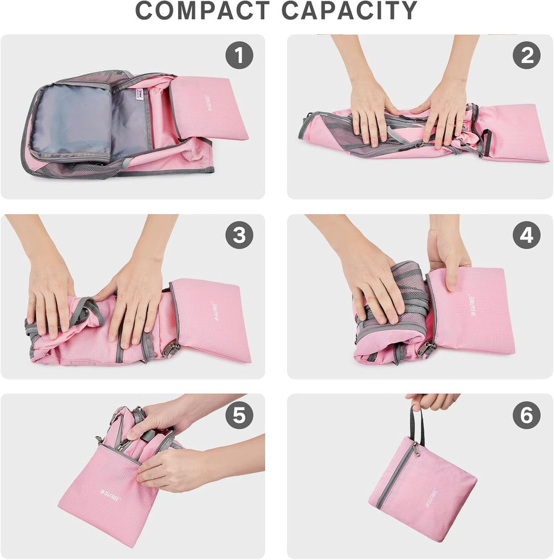 G4Free 10/15/20L Faltbarer Rucksack Klein, Wanderrucksack Leicht, Tagesrucksack Damen Herren für Wan
