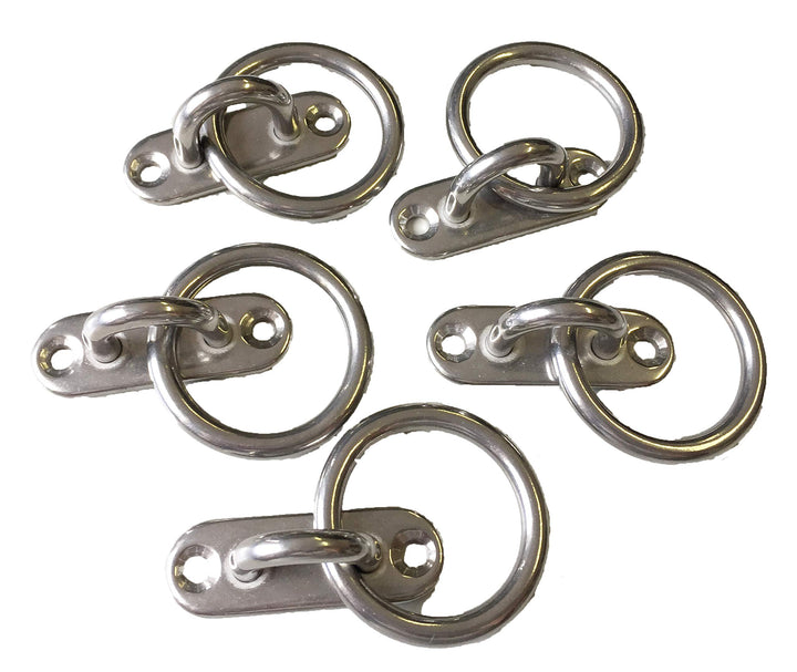 Sunload Augplatte oval/schmal mit Ring Edelstahl rostfrei V4A 5 Stück 60 mm, 60 mm