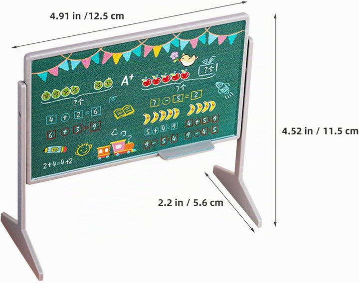 TOYANDONA 1 Set Miniatur-Klassenzimmer-Spielset inklusive Schulstuhl, Schreibtisch, Tafel, Buch, Sch