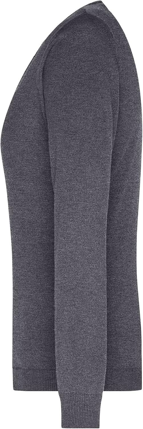 James & Nicholson Damen V-Pullover - Leichter Strickpullover in hochwertiger Ausführung XS Anthracit