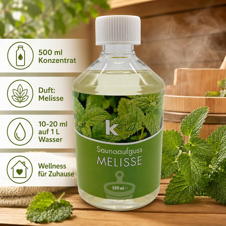KK Sauna Aufguss Konzentrate PREMIUM | 500 ml Flasche | Made in Germany | Wellness für Zuhause | Mel