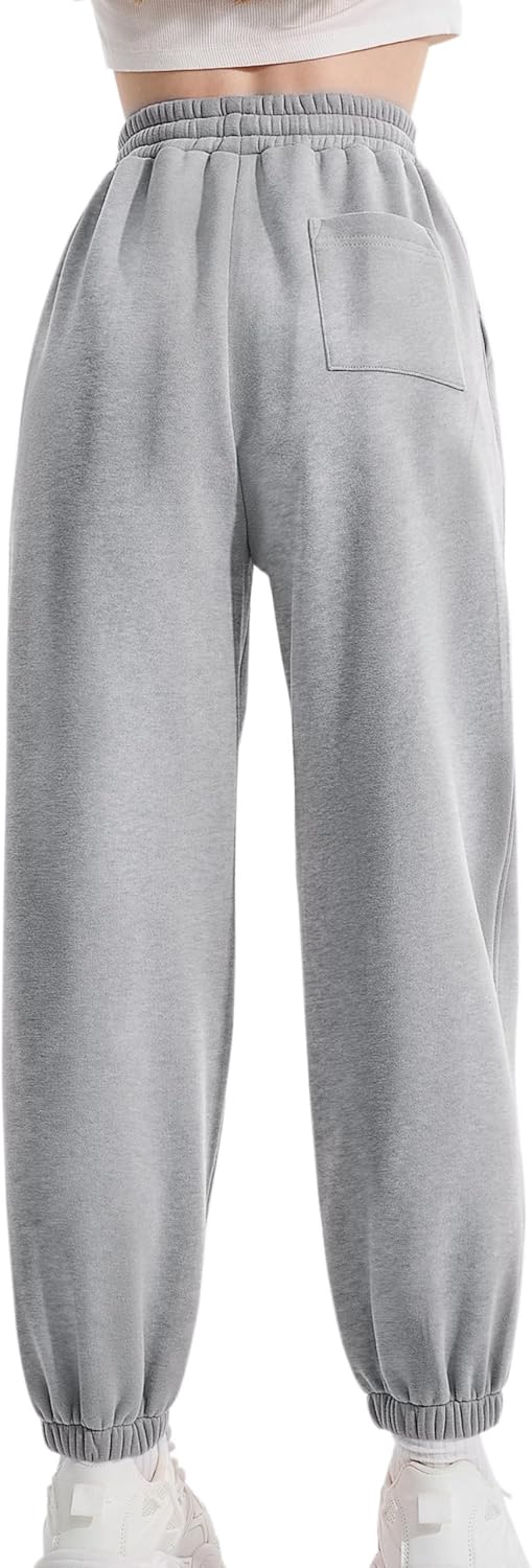 Rolanko Jogging Hose für Mädchen, Baumwoll Fleece Sport Joggers Trainingsanzug mit Mehreren Taschen