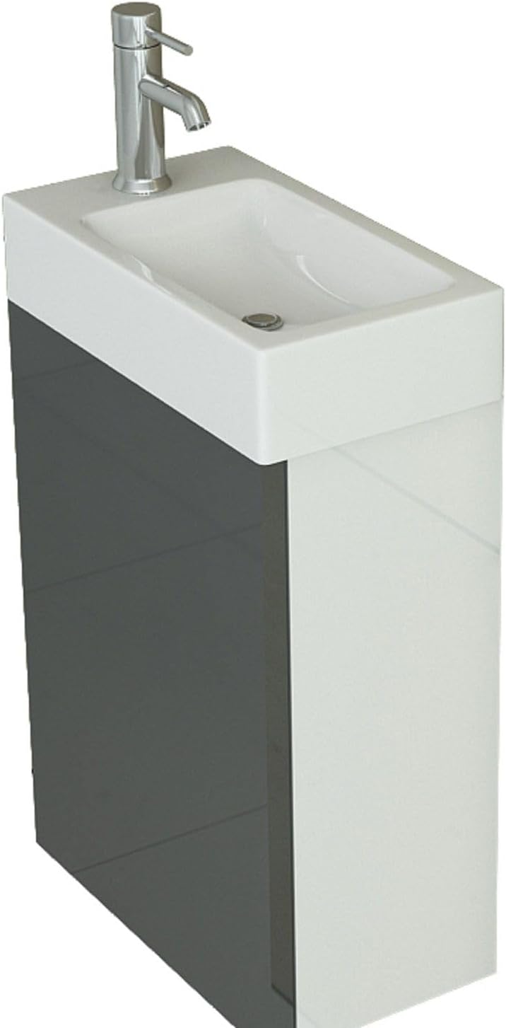 Jet-line Badmöbel Waschbecken Bad Ausstattung Unterschrank Waschplatz Badset 'Aarau (Grau), Grau