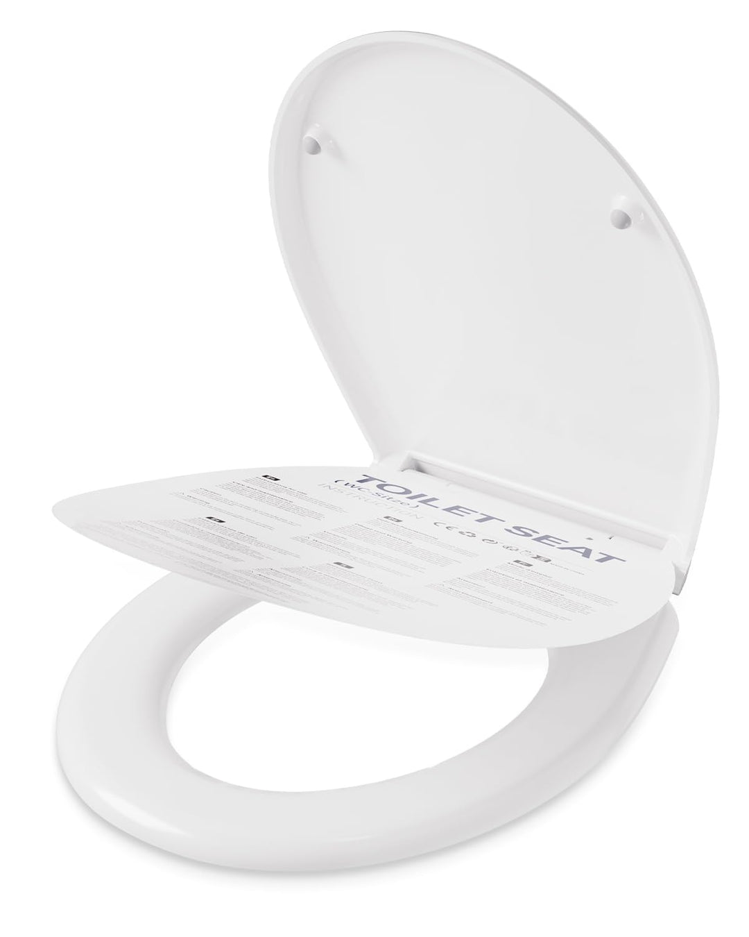 CECIPA Toilettendeckel mit Absenkautomatik, Oval Klodeckel, Duroplast-Toilettensitz inkl. Installati