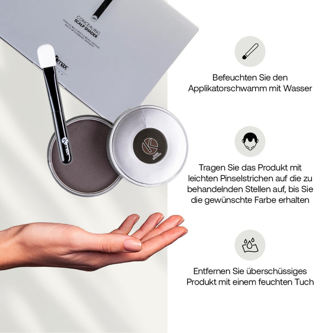 Kmax Scalp Shader - Haarpuder, Lidschatten für Haare, Foundation Deckende Kopfhaut, für einen Effekt