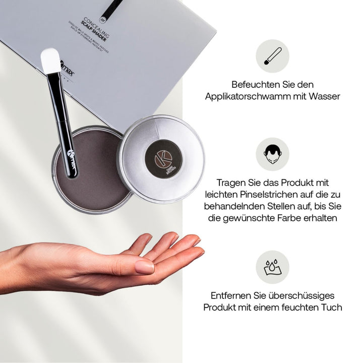 Kmax Scalp Shader - Haarpuder, Lidschatten für Haare, Foundation Deckende Kopfhaut, für einen Effekt