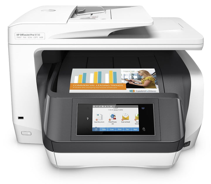 HP OfficeJet Pro 8730 Multifunktionsdrucker (512 MB, Instant Ink, Drucker, Scanner, Kopierer, Fax, P