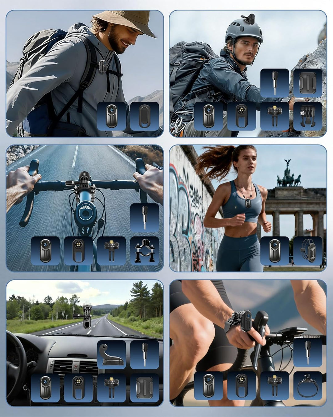 Action Cam 2K mit 64 GB Karte, Action Kamera mit WiFi, Mini Bodycam Körperkamera mit 120° Weitwinkel