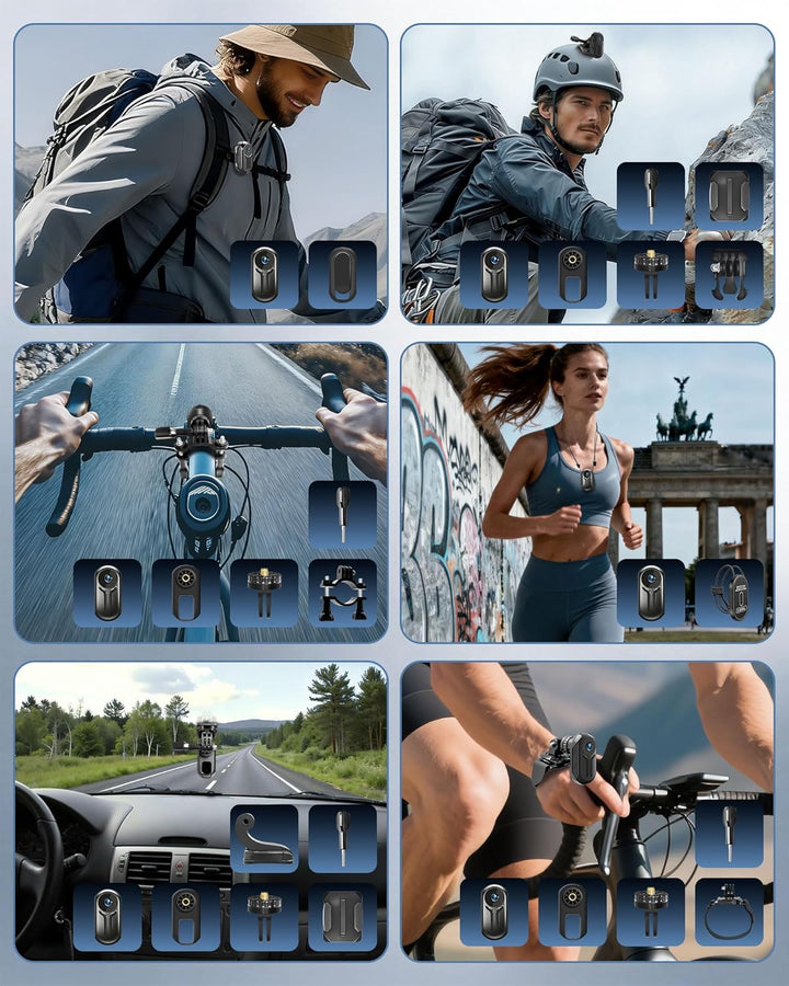 Action Cam 2K mit 64 GB Karte, Action Kamera mit WiFi, Mini Bodycam Körperkamera mit 120° Weitwinkel