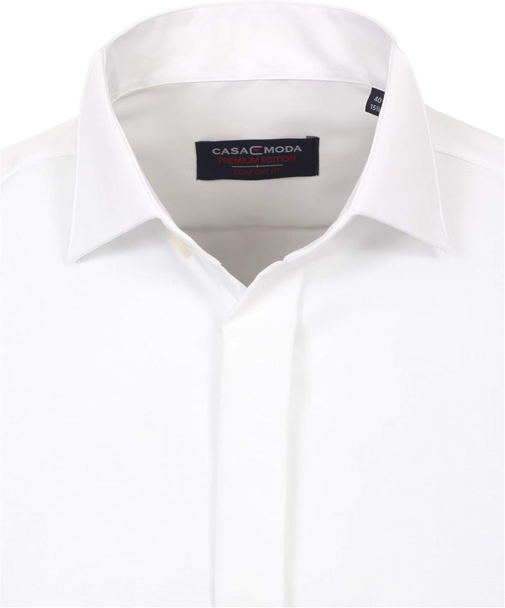 CASAMODA Herren Popeline Hemd unifarben 005350 Comfort Fit Standard 38 Grosse Grössen Weiss, Standar