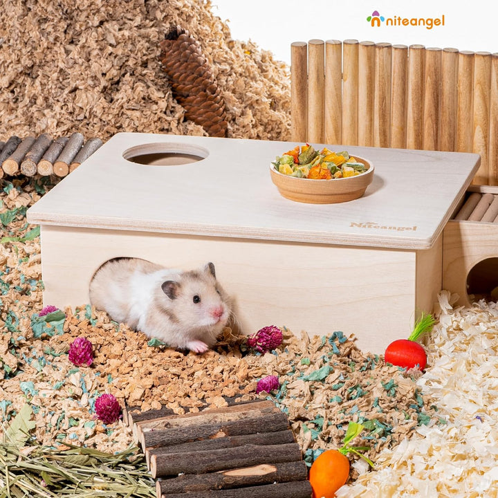 Niteangel Birkenkammer-Labyrinth-Hamsterversteck – kleine Haustiere, Waldhaus, Lebensräume, Dekorati
