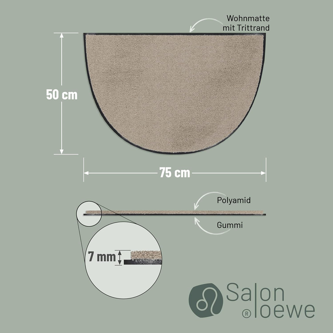 Efia Fussmatte halbrund, Sand, 50x75 cm - (SLU3040-50X75 HALBRUND), Sand