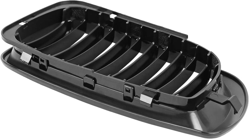 DOCAS Kühlergrill für 3er E46 4 DOOR 4D 2002-2005 Nieren Doppelsteg Sport Glanz Schwarz 3er E46 4 DO