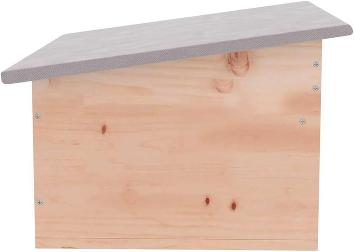 Igelhaus aus massivem Tannenholz 45x33x22 cm mit wasserdichtem Polyesterdach und Labyrinth-Eingang,