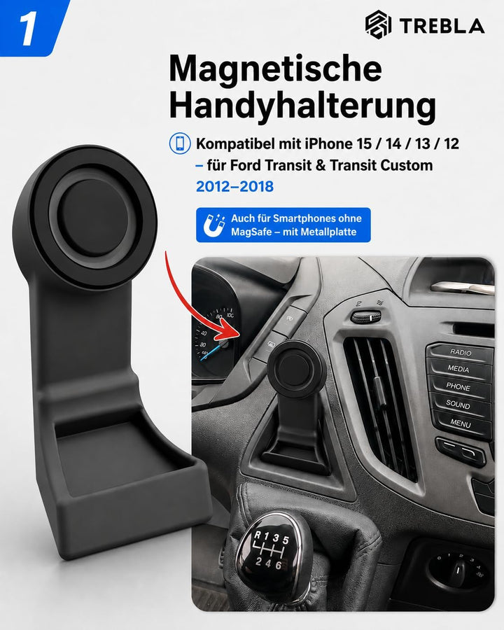 Generisch Handyhalterung kompatibel mit iPhone 15 14 13 12 – für Ford Transit & Transit Custom 2012-