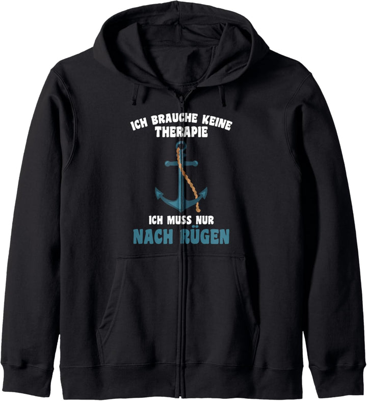 Brauche keine Therapie - Ich muss nur nach Rügen Urlaub Kapuzenjacke