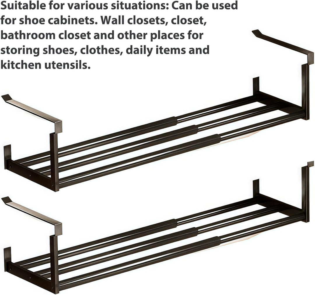 2 Stück Verstellbares Regal Unter Dem Schrank Schuhstapler: Erweiterbarer 40-70cm Ausziehbarer Schuh