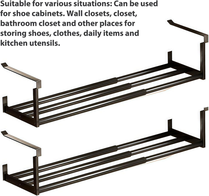 2 Stück Verstellbares Regal Unter Dem Schrank Schuhstapler: Erweiterbarer 40-70cm Ausziehbarer Schuh