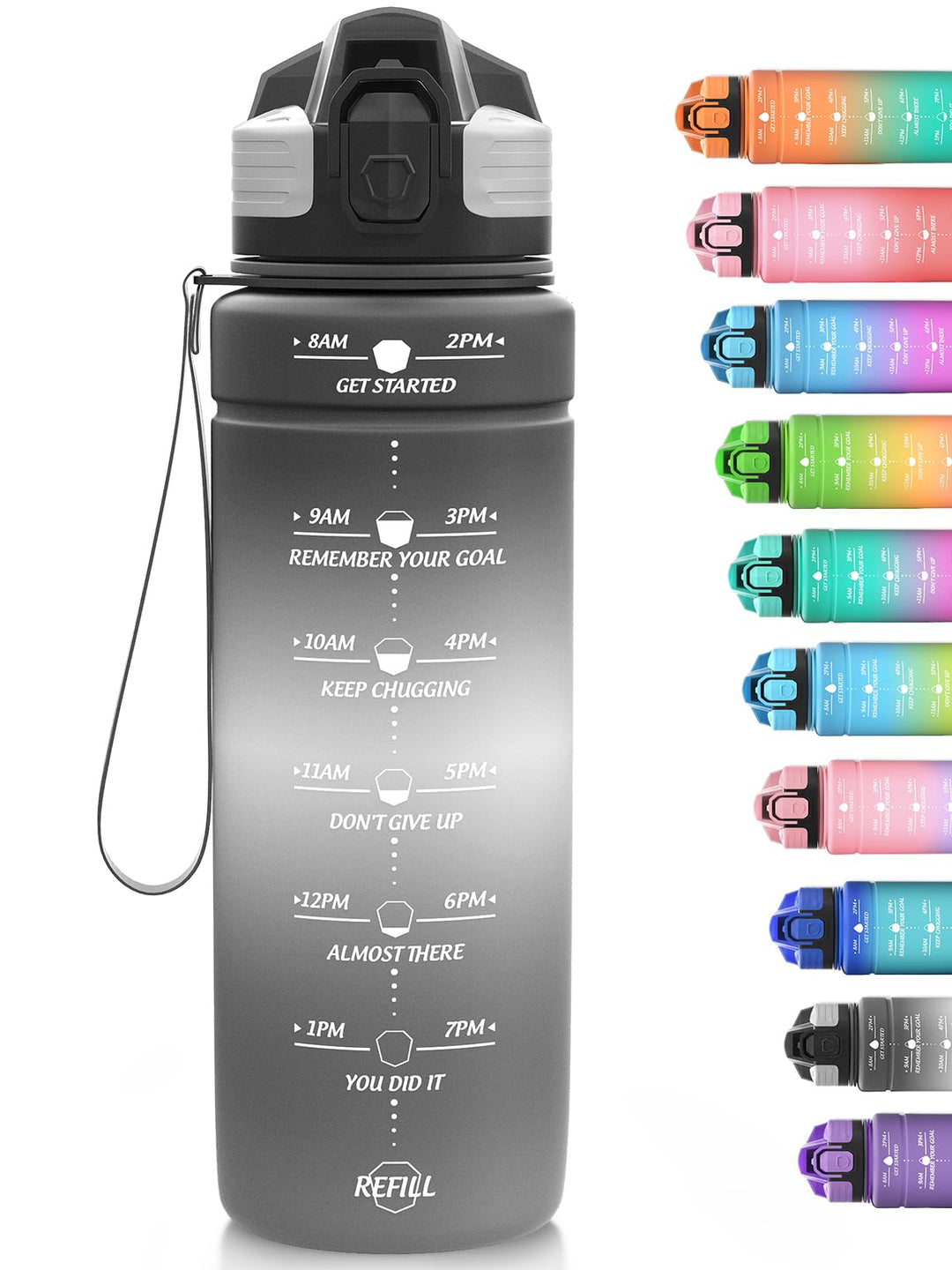 Niggeey Sport Trinkflasche 500ml, 700ml, 1L, 1,5L Trinkflasche Kinder Auslaufsicher, BPA-frei Tritan