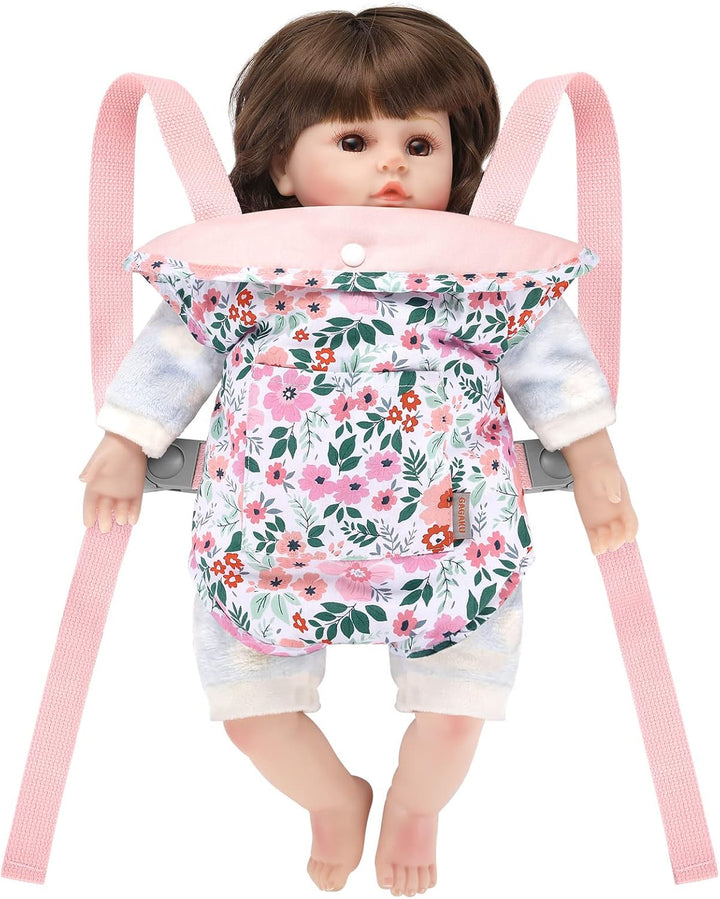 GAGAKU Puppentrage Puppen Bauchtrage Puppen Tragesitz Puppenzubehör mit Verstellbaren Trägern - Rosa