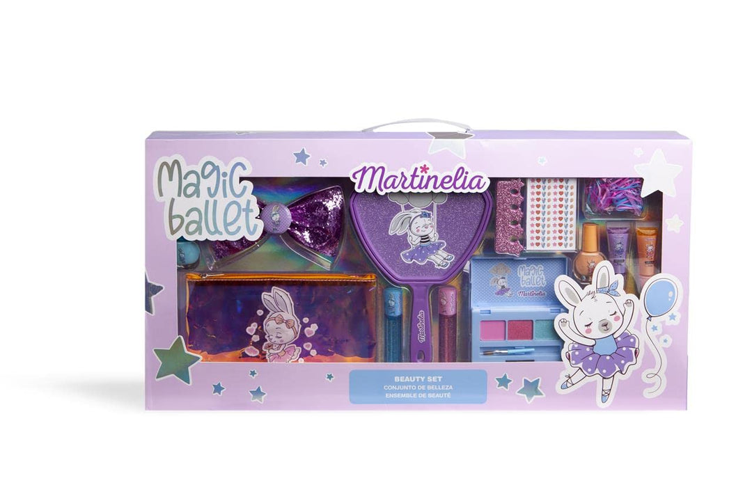 MARTINELIA Magic Ballet MEGA SCHÖNHEITS Set, Kinder Schminkset, mit Nagellack, Lip Gloss, Lidschatte