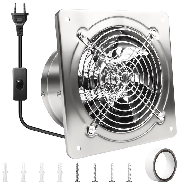 Aicharynic Abluftventilator 150mm mit Rückstauklappe, 525m³/h Wandventilator leise mit EU-Stecker –
