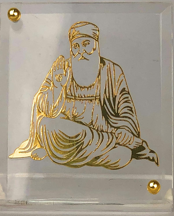 Shree Kreations Guru Nanak Dev Ji Bilderrahmen für Armaturenbrett und Tischplatte | Sikh Autozubehör