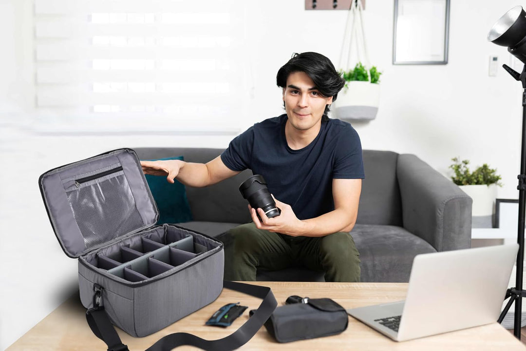 Koolertron Kameratasche SLR Fototasche mit Verstellbarem Schultergurt, Kamera Tasche Leicht Wasserdi