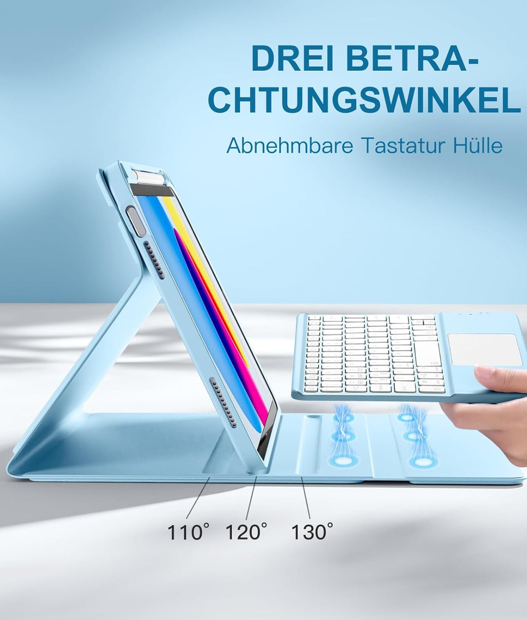Vobafe Hülle mit Tastatur für iPad 10 Generation 2022, iPad 11 Generation A16 2025, 11/10,9 Zoll, Mu