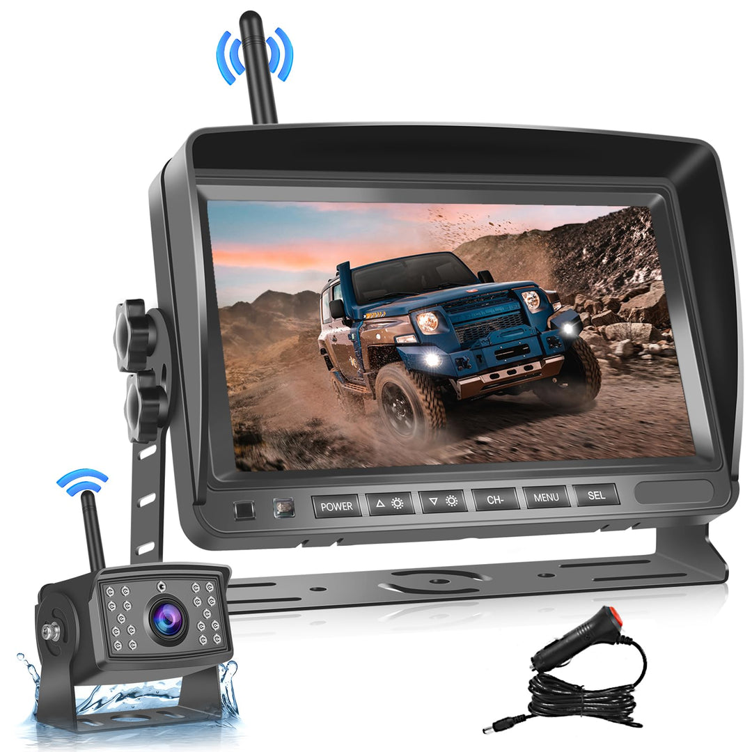 Rückwärtskamera KIT, Hodozzy Digitale Kabellos Rückfahrkamera 7 Zoll IPS Bildschirm Monitor Set AHD