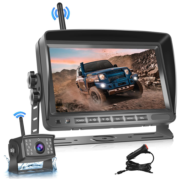 Rückwärtskamera KIT, Hodozzy Digitale Kabellos Rückfahrkamera 7 Zoll IPS Bildschirm Monitor Set AHD