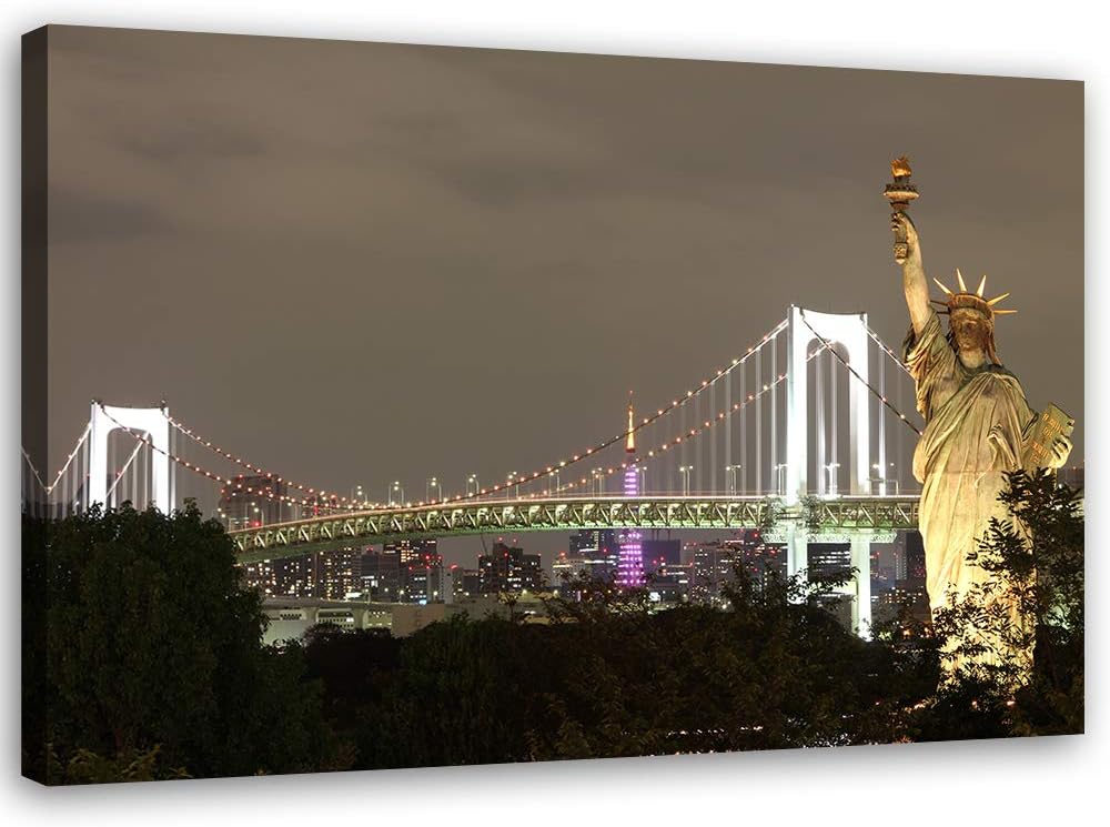 Leinwandbild XXL Freiheitsstatue Wandbild Kunst Architektur Grau 120x80 cm Leinwandbild 120x80 cm Gr