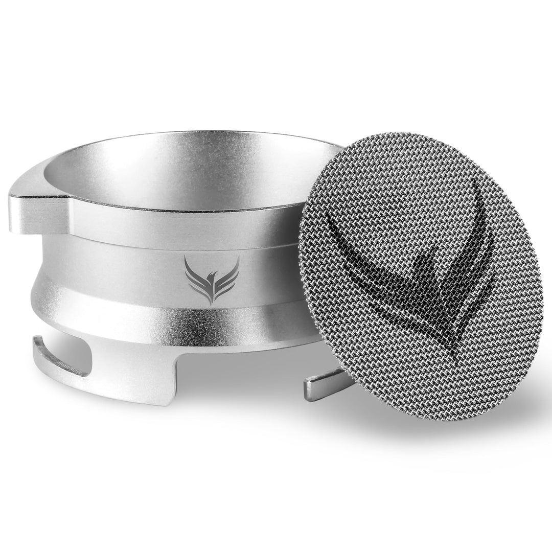 54mm Dosing Funnel & Puck Screen Set – Edelstahl Kaffee-Trichter mit Verriegelung und 54mm Espresso