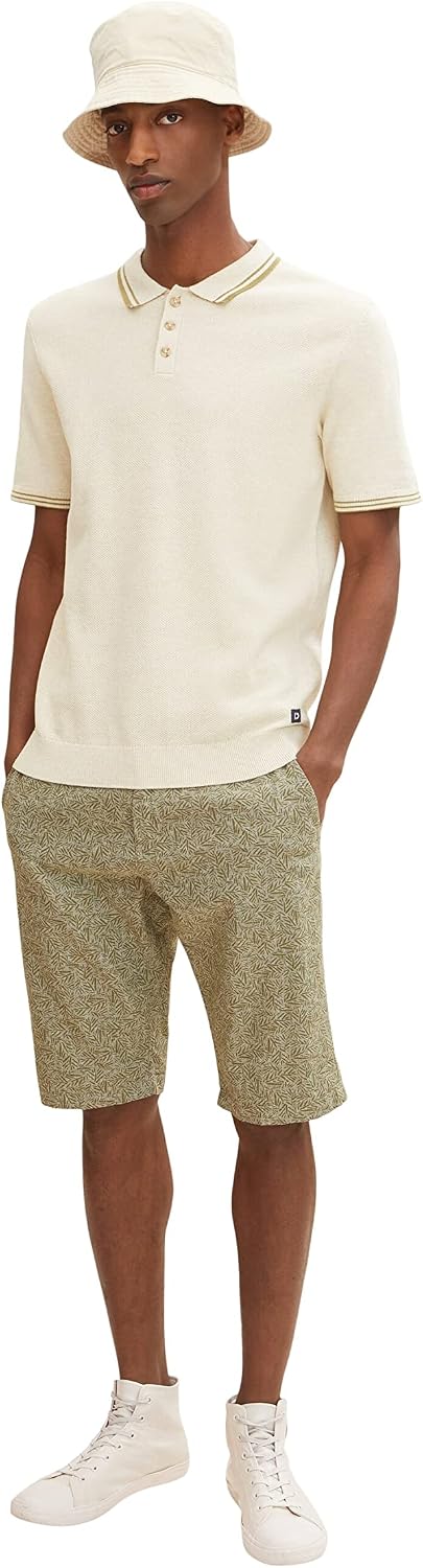 TOM TAILOR Denim Herren Hoodie Sweatshirt mit Logo-Print XXL 29071 - Olive Tonal Leaf Design, XXL 29