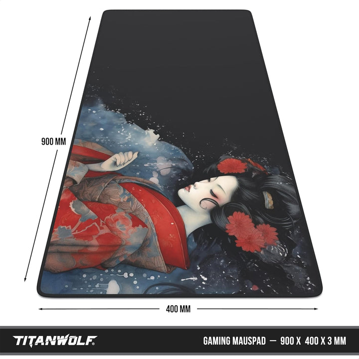 TITANWOLF - XXL Speed Gaming Mauspad 900 x 400mm - XXL Mousepad - Tischunterlage Large Size - verbes