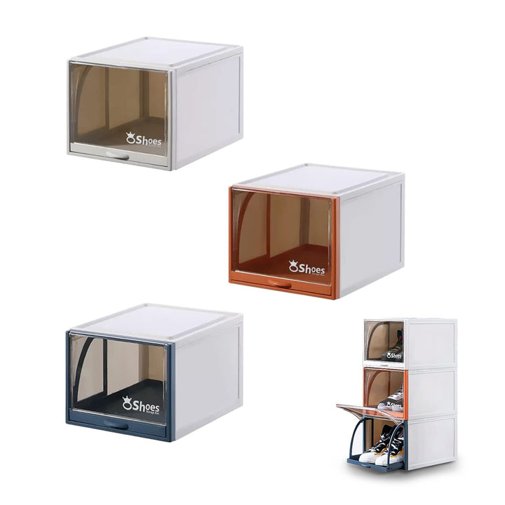 S.I.C Schuhbox, Schuhaufbewahrungsbehälter, Schuhregal mit ausziehbarer Schublade, Aufbewahrung, fal