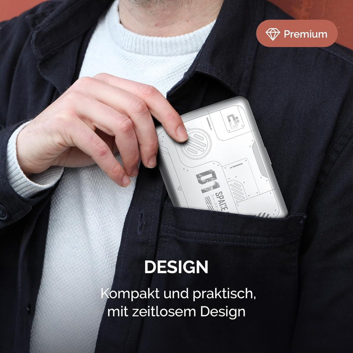 OGON Aluminium Geldbörse Smart Case V2 Large - Verstecktes Fach für Münzen und Scheine - RFID Schutz
