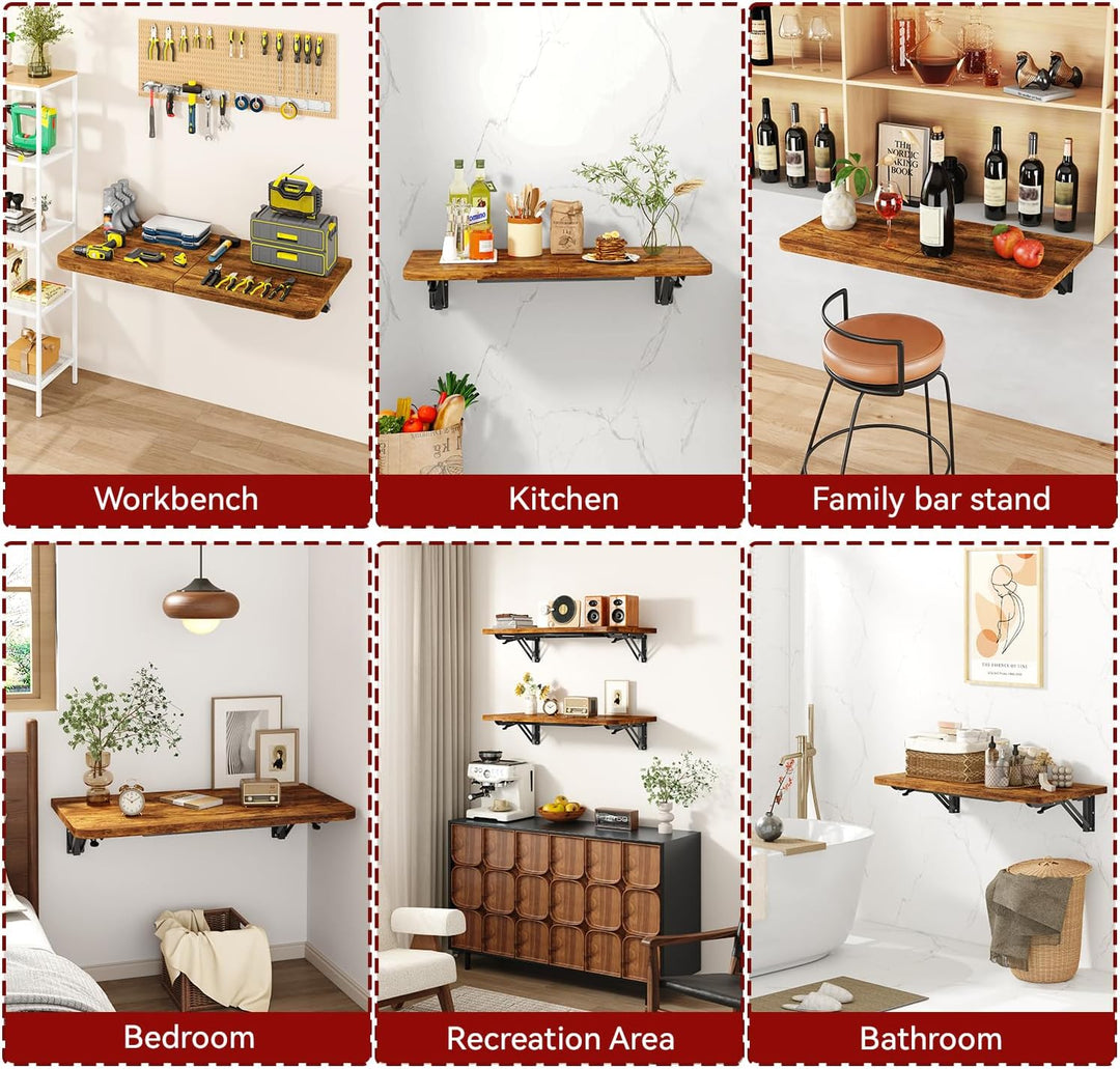 IBUYKE Wandklapptisch, Wandtisch Klappbar Kleiner, Platzsparender & vielseitig einsetzbar, Klapptisc